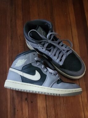 Jordan Mid-Top Sneakers in Gray, and White